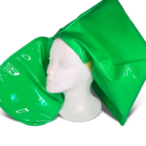 Left eye patent leather vinyl green hat main image 5